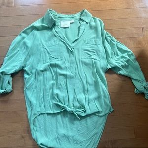 Maeve by Anthropologie Spring Green Button down blouse